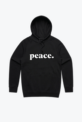 Sweat à capuche brodé Peace - Noir