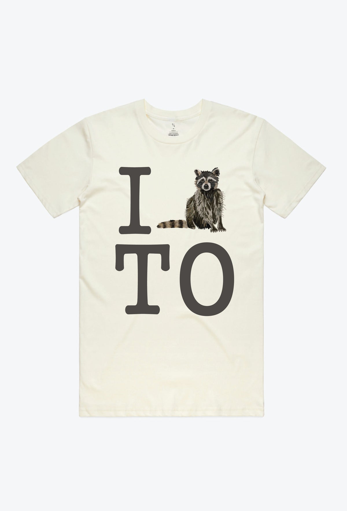 Toronto Raccoon Sketch T-Shirt - Ivory