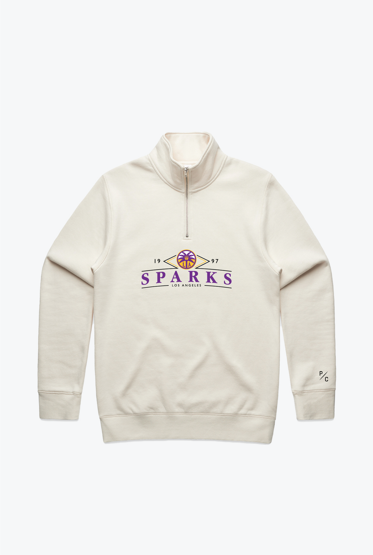 Pull à col zippé Los Angeles Sparks - Ivoire