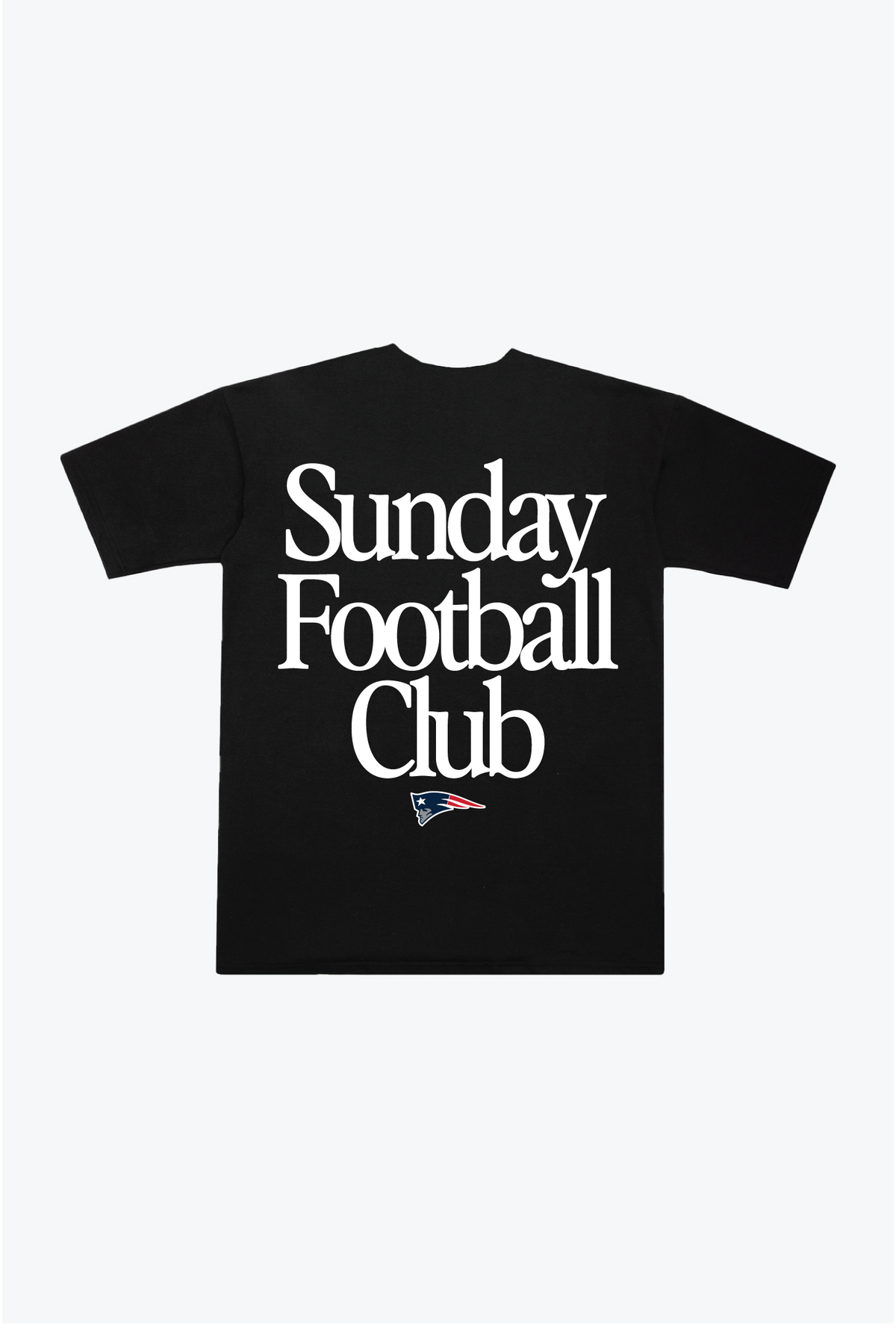 Schweres T-Shirt des New England Patriots Sunday Football Club – Schwarz