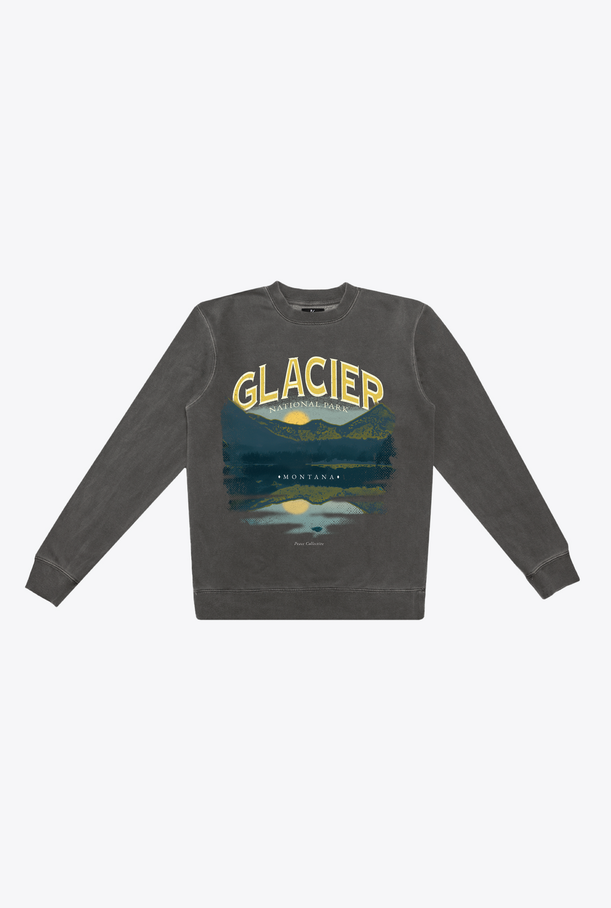 Glacier National Park Pigment Dye Crewneck - Black