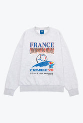 T-shirt ras du cou épais FIFA France 98 Champions de la Coupe du Monde - Cendre