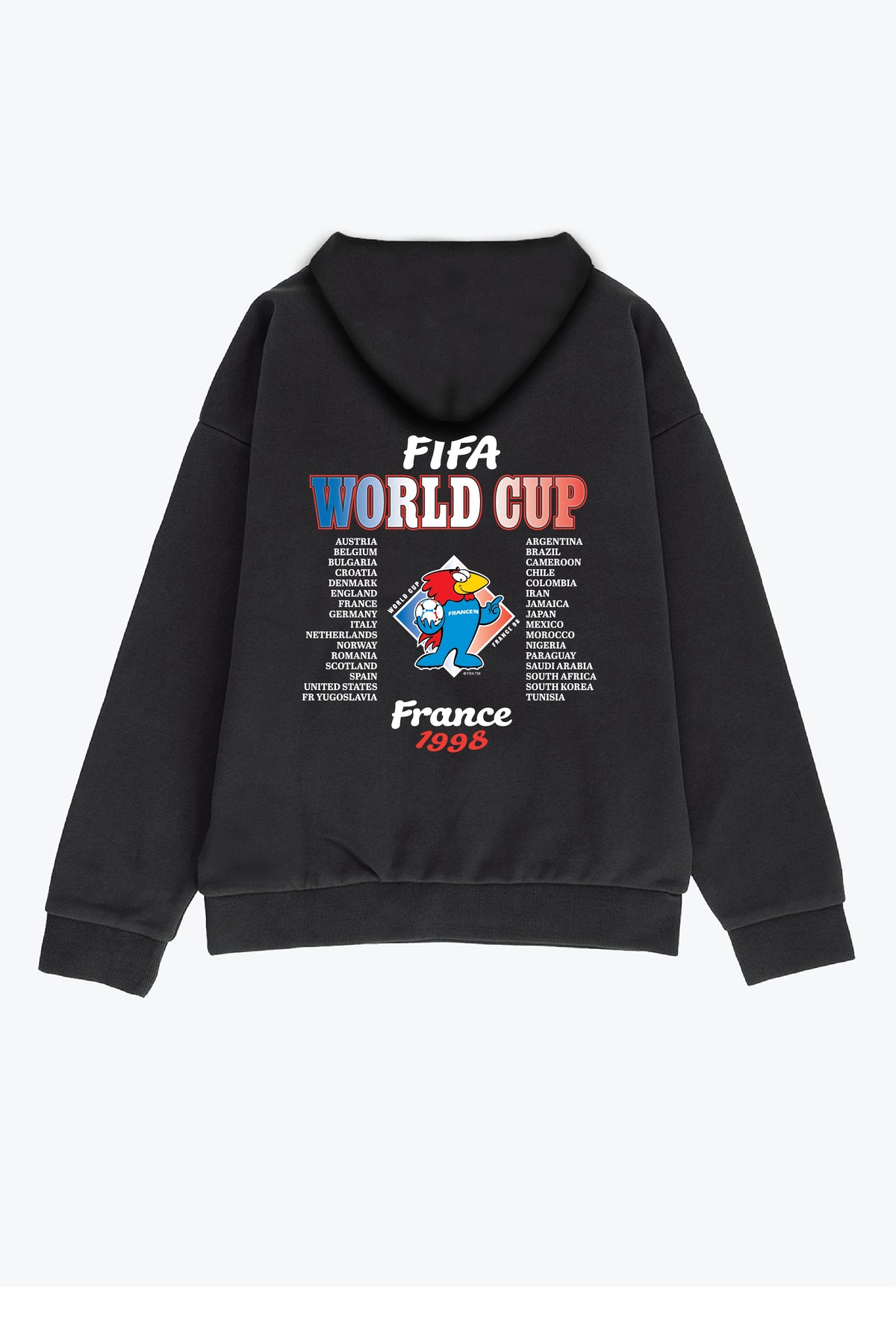 Schwerer FIFA Frankreich WM 98 Hoodie - Schwarz