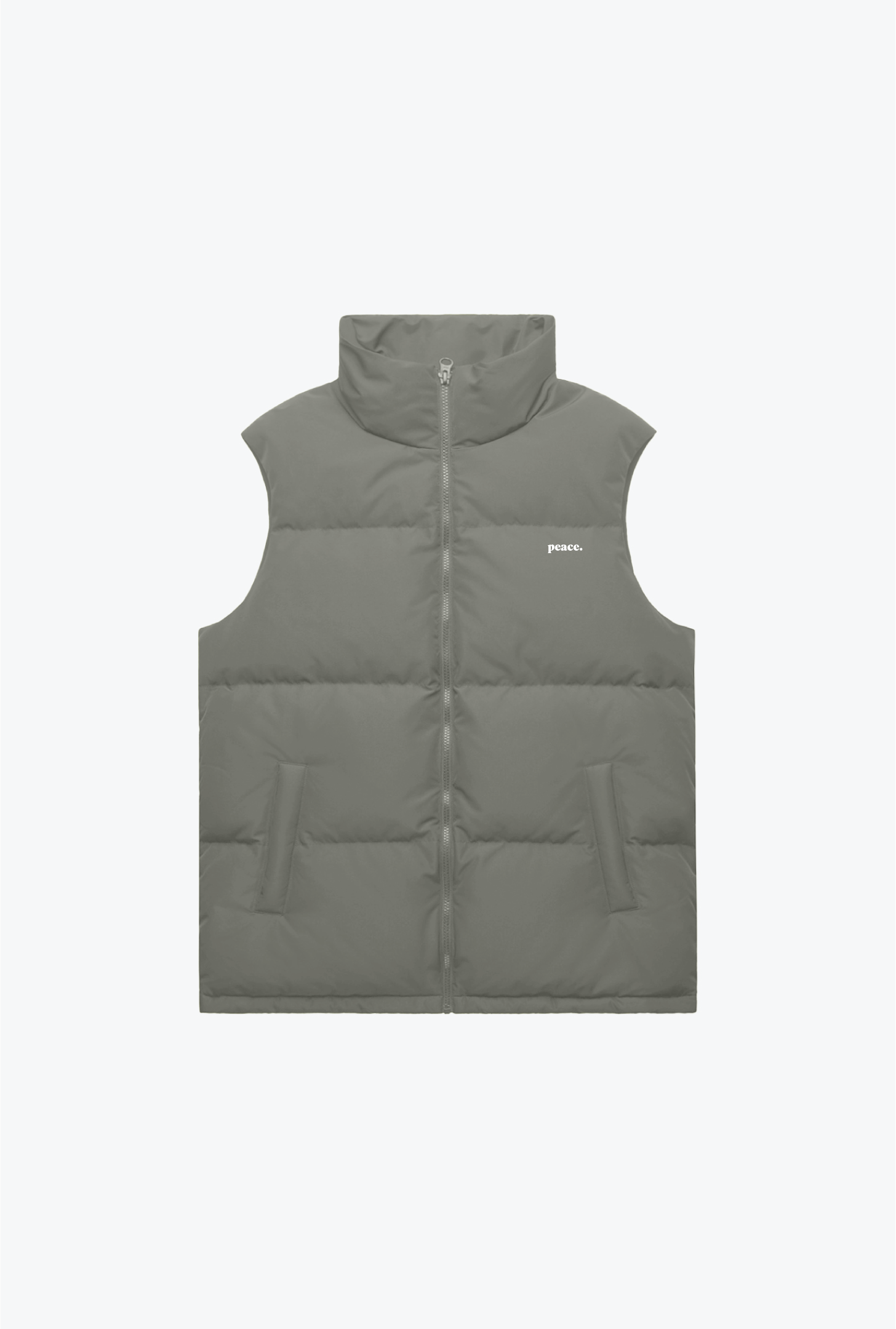 Peace Basics Puffer Vest - Sage Green