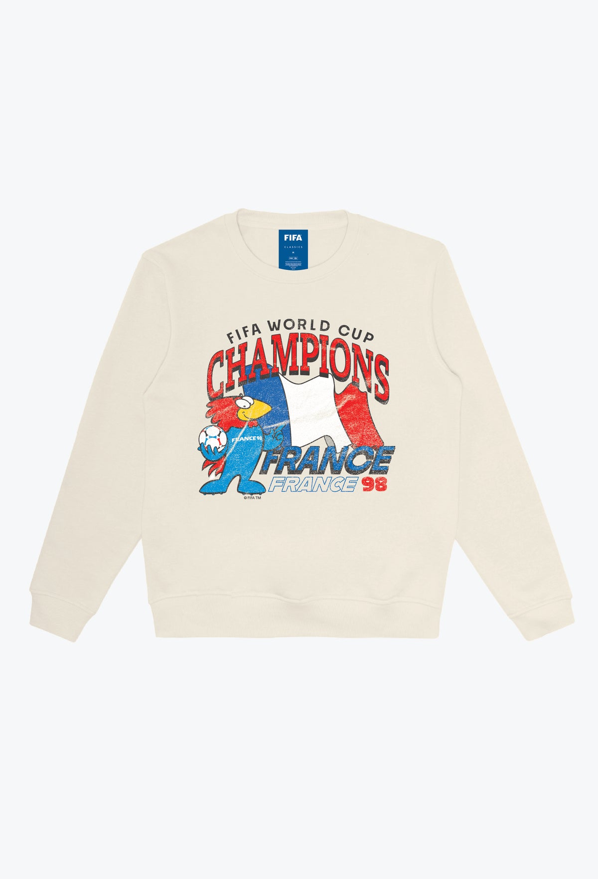 FIFA France '98 World Cup Champions Heavyweight Crewneck - Ivory