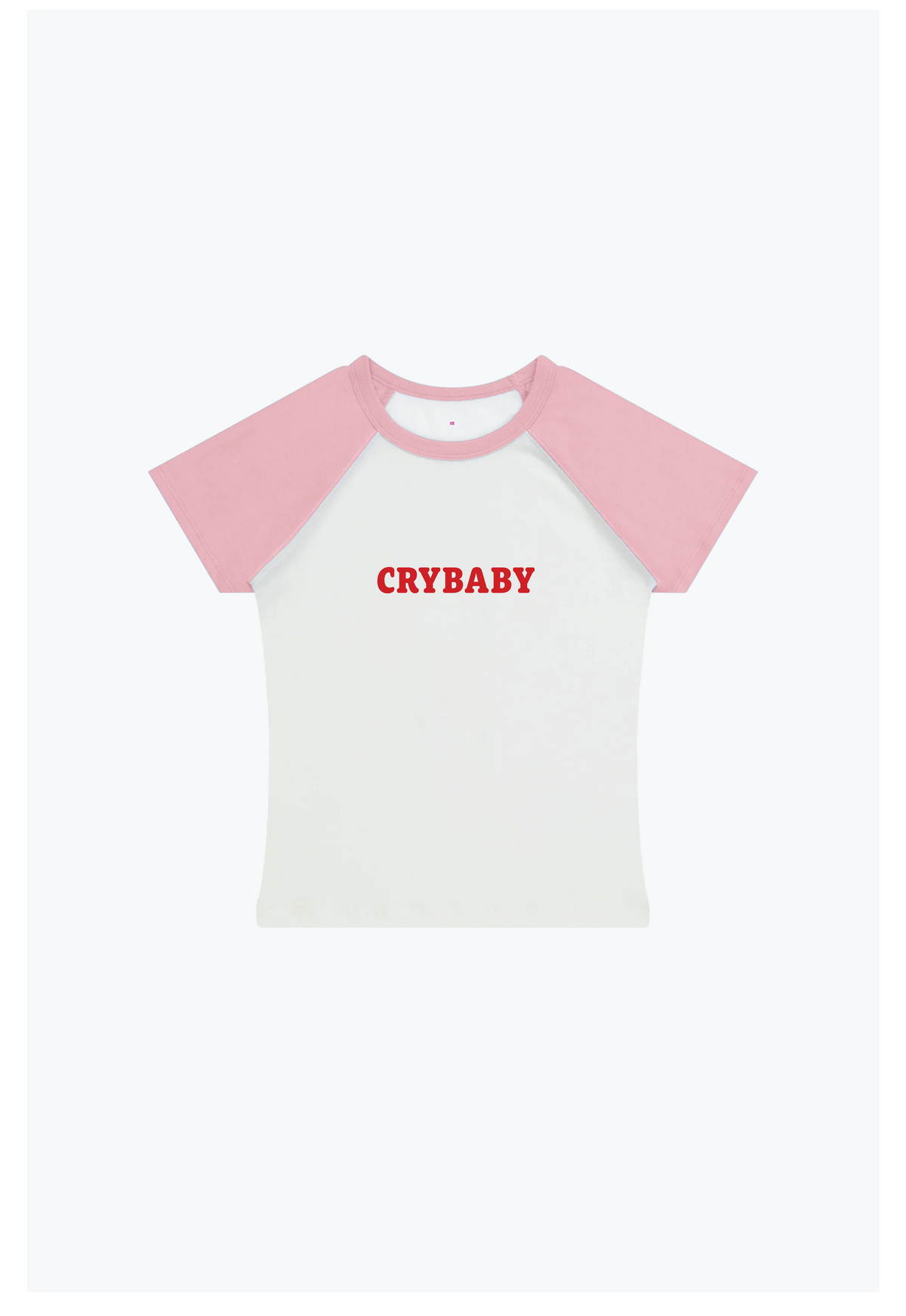 Crybaby Baby Tee - White/Pink