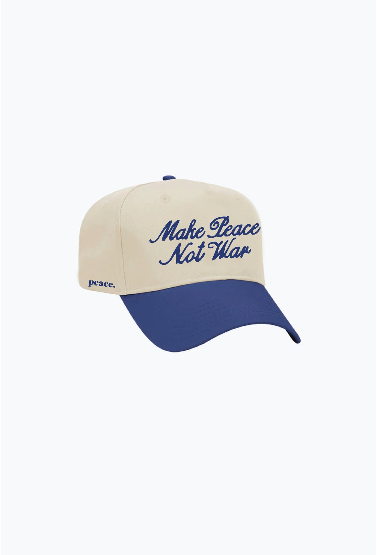 Make Peace, Not War A-Frame Cap - Royal / Ivory