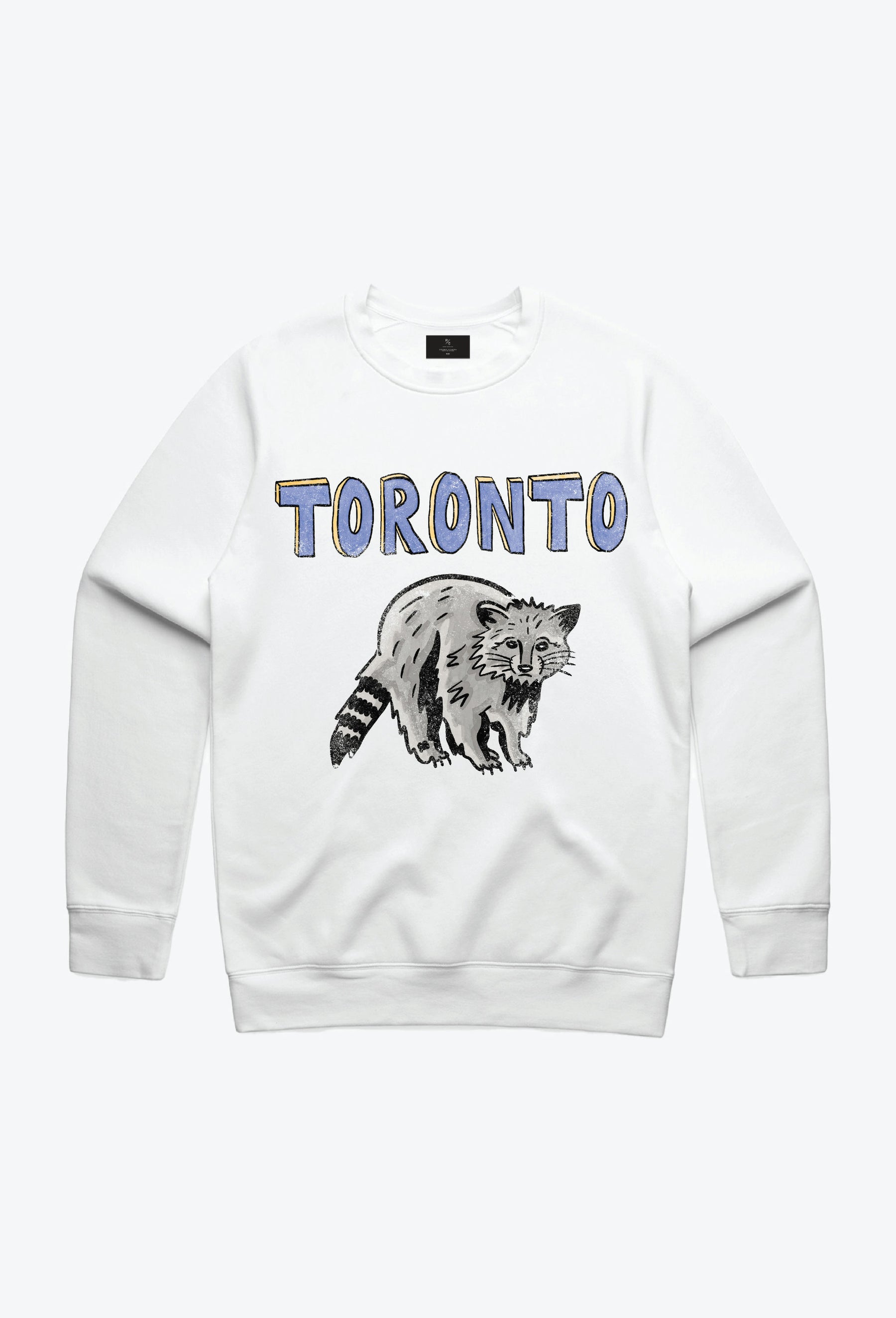 Toronto Raccoon Sketch Crewneck - White