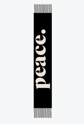 Peace Reversible Scarf - Ivory/Black