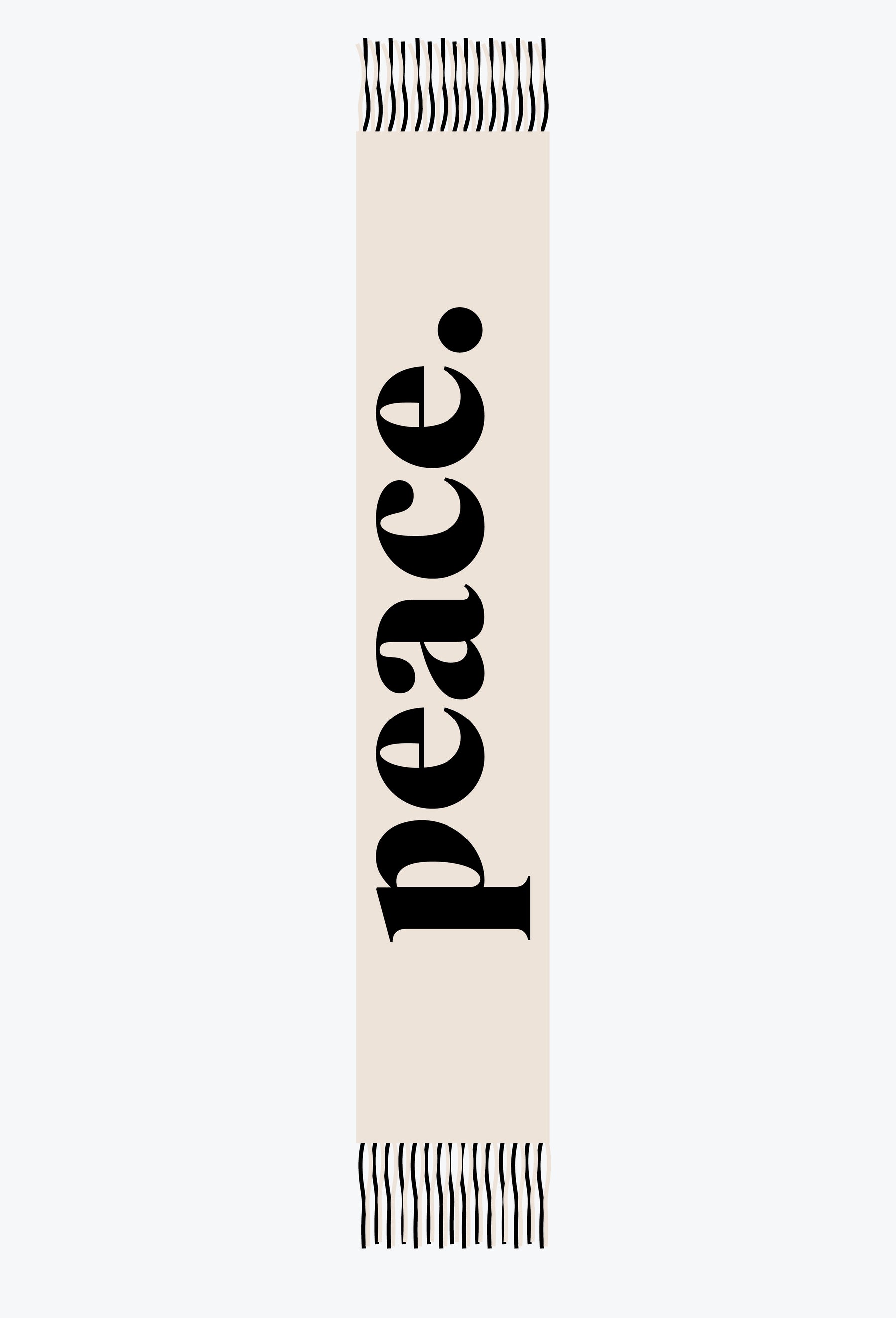 Peace Reversible Scarf - Ivory/Black