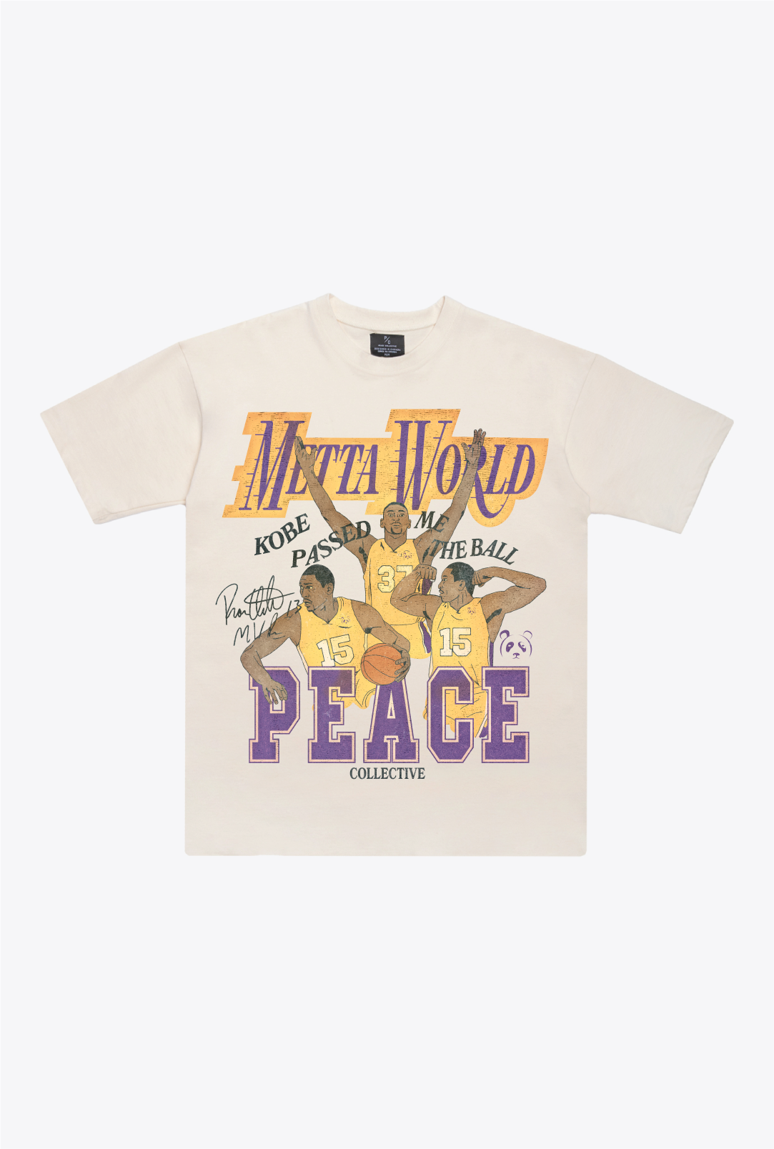 P/C x Metta World Peace Schweres T-Shirt - Elfenbein