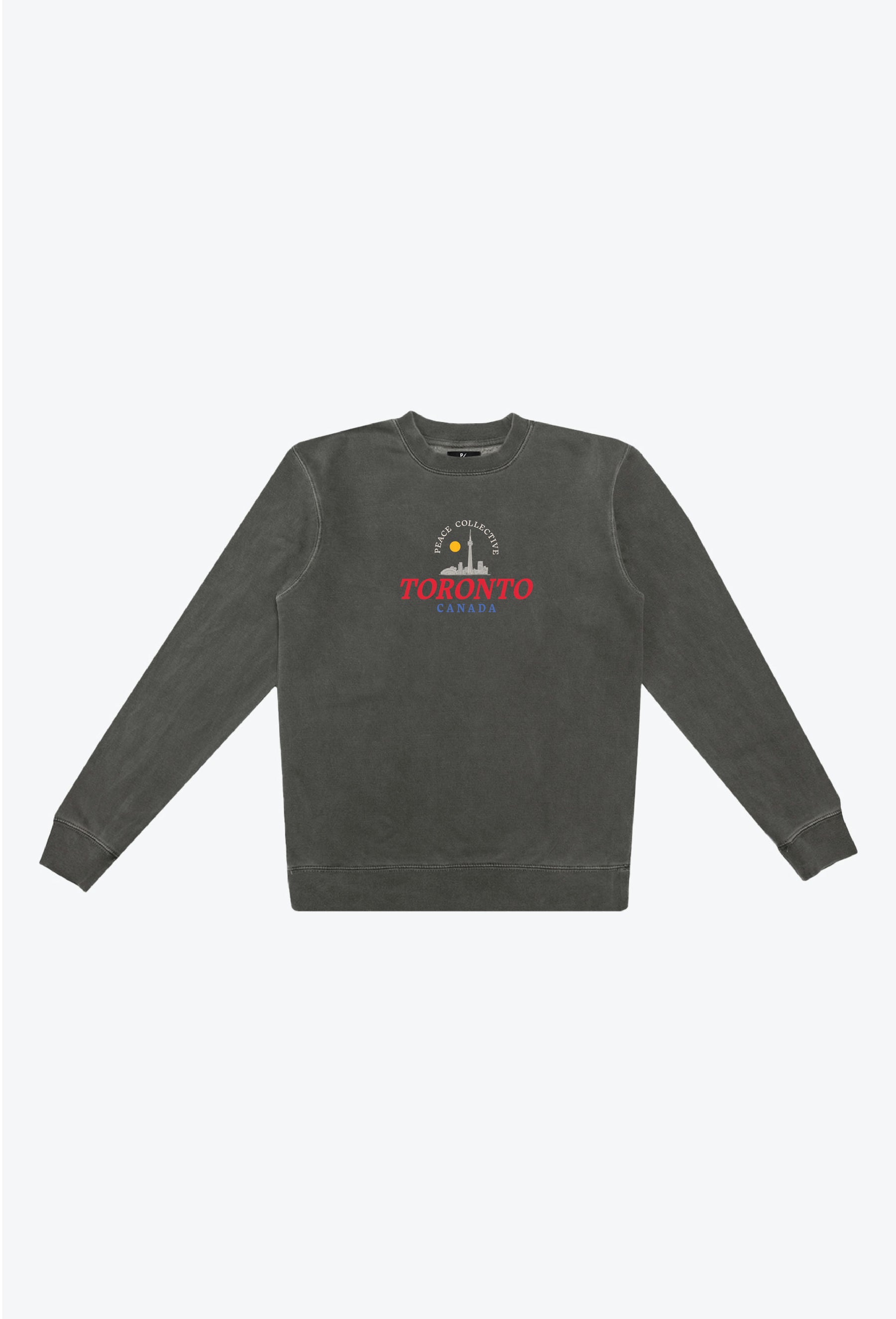 Toronto Sketch Pigment Dye Crewneck - Black