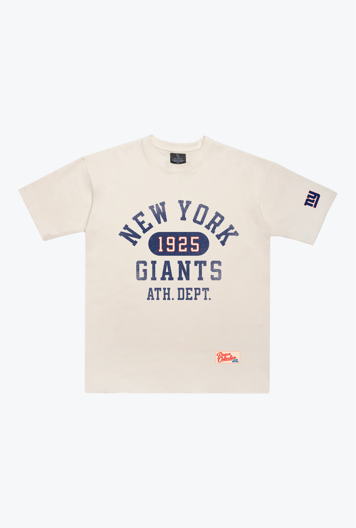 Schweres T-Shirt des New York Giants Athletic Club – Elfenbein