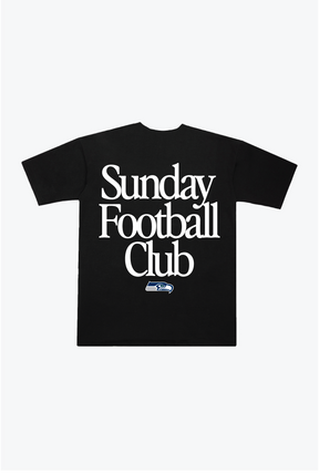 Seattle Seahawks Sunday Football Club Heavyweight T-Shirt - Black