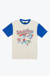 T-shirt raglan des Blue Jays de Toronto - Ivoire/Bleu roi