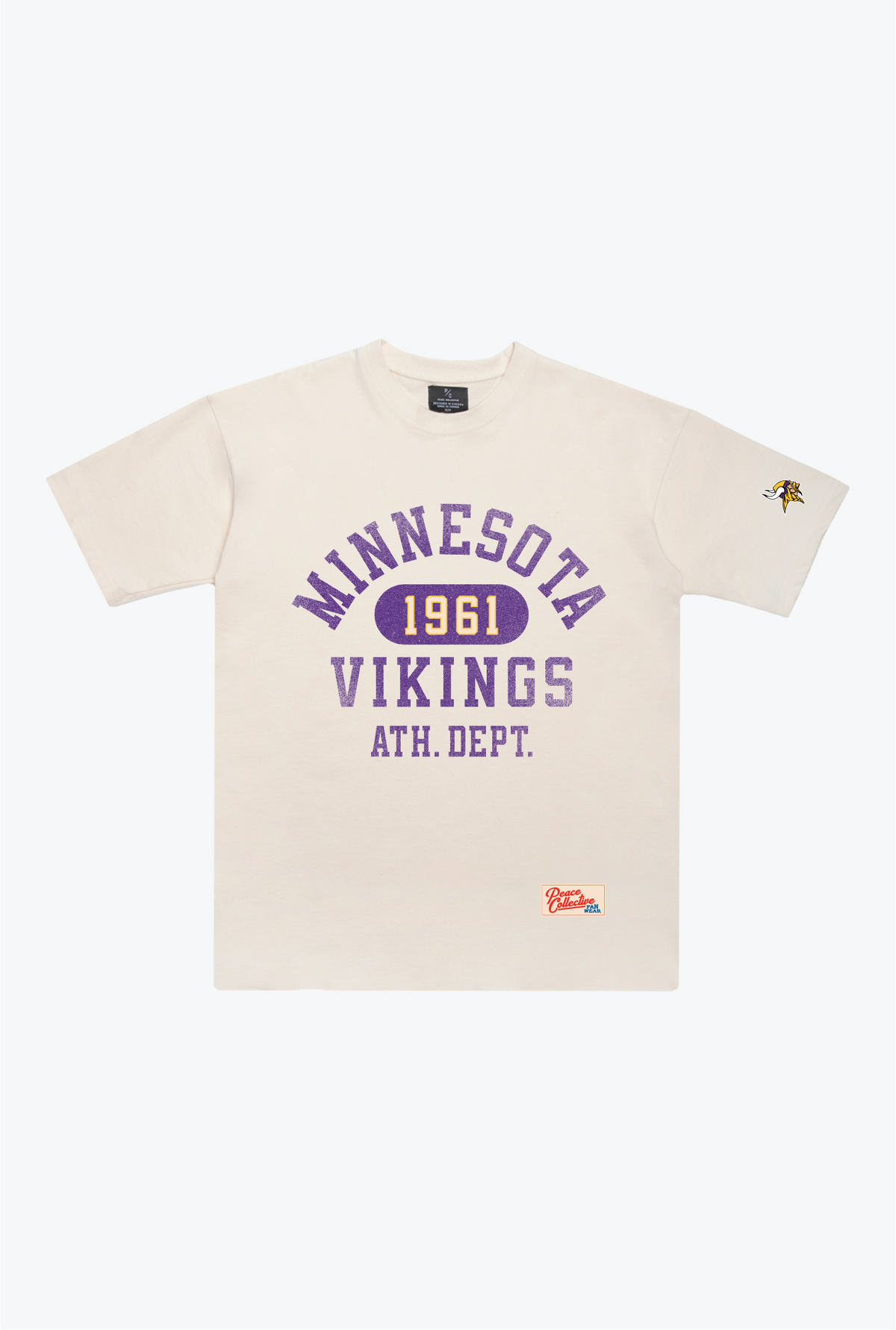 Minnesota Vikings Athletic Club Schweres T-Shirt – Elfenbein