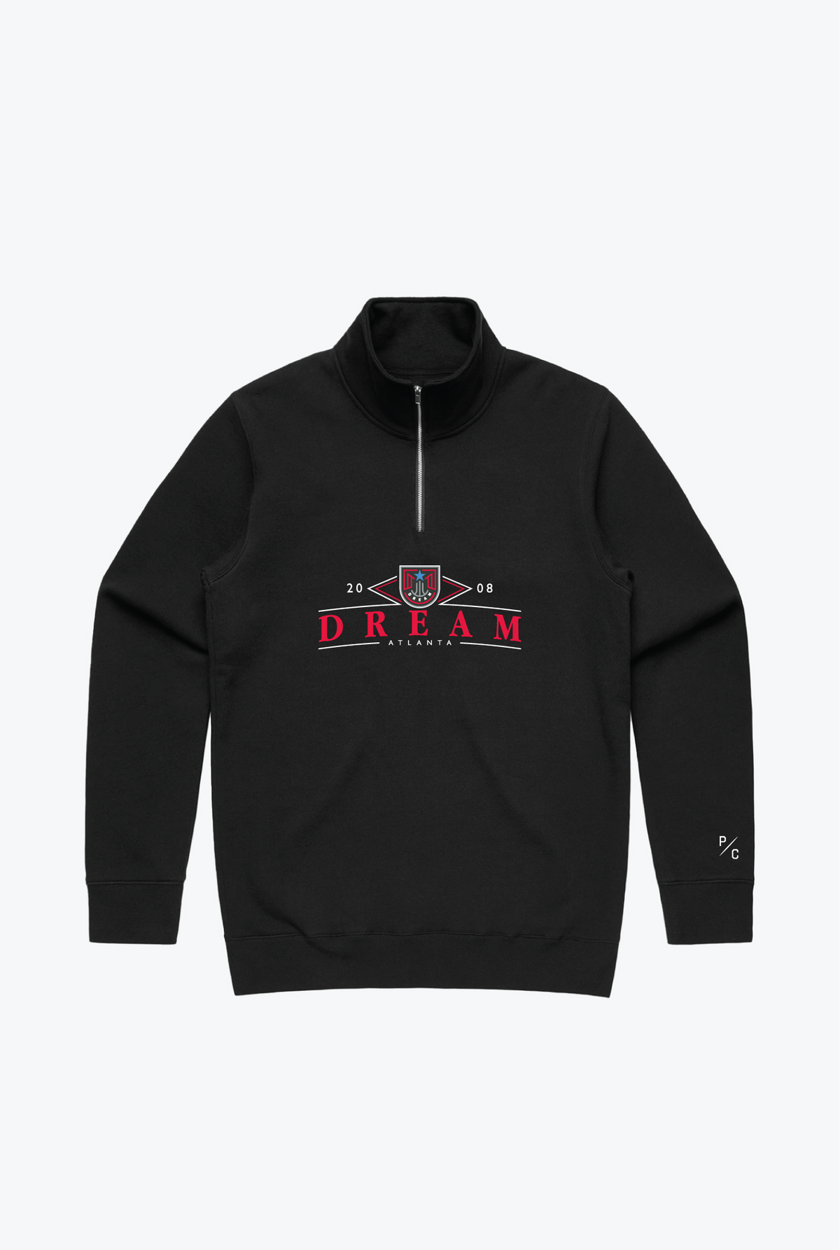 Sweat à capuche Atlanta Dream à fermeture éclair 1/4 - Noir