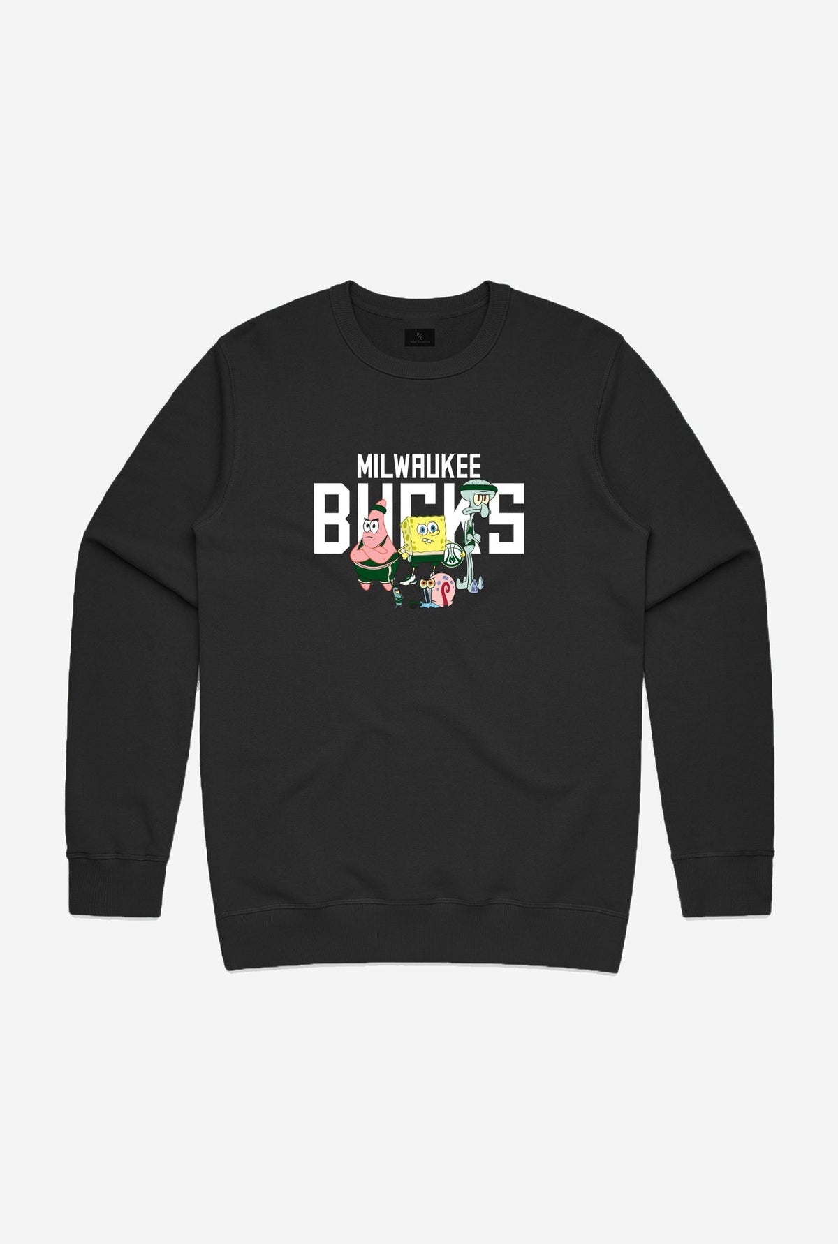 NBA x Spongebob Milwaukee Bucks Team Crewneck - Black