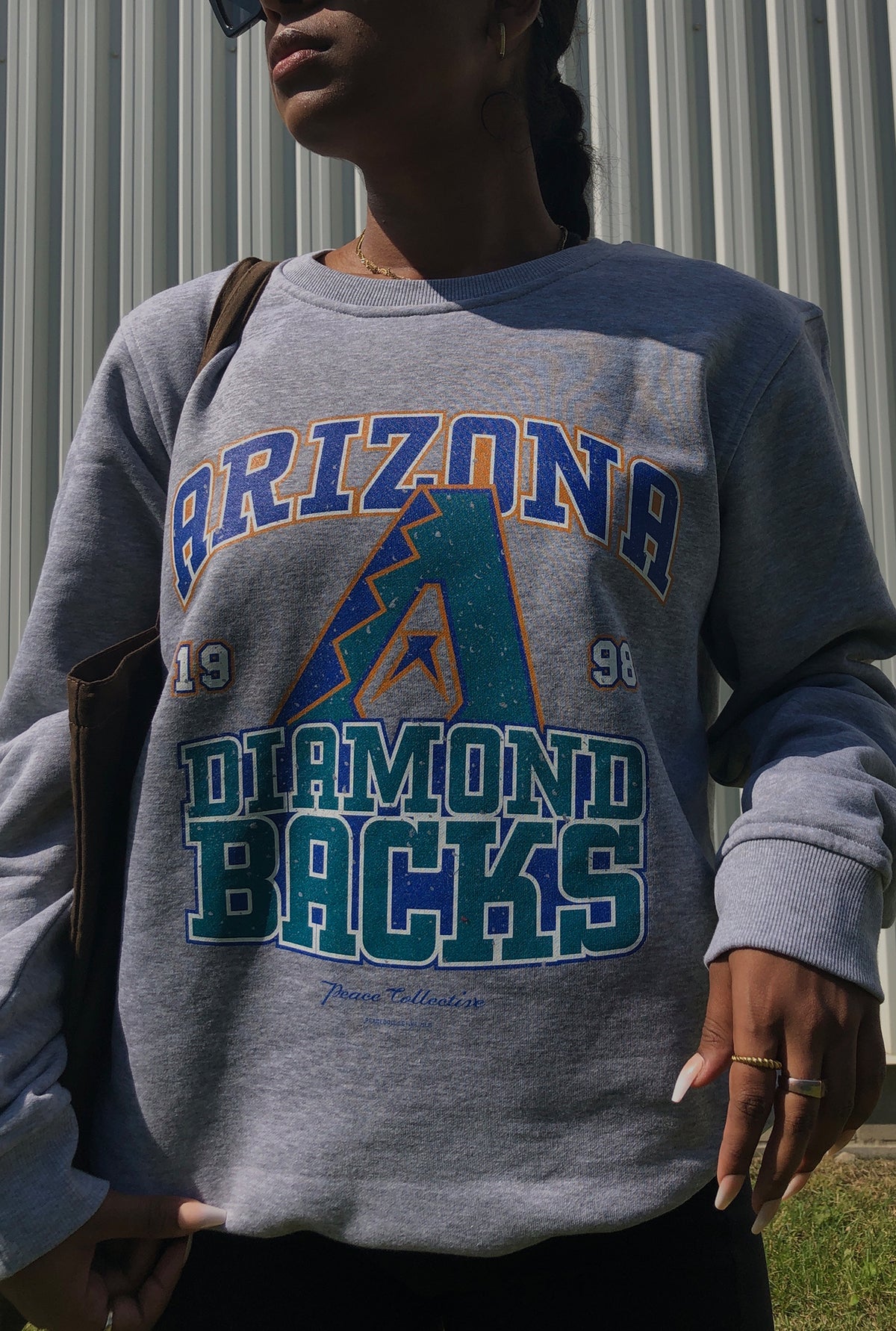 Arizona Diamondbacks Vintage Washed Crewneck - Grey