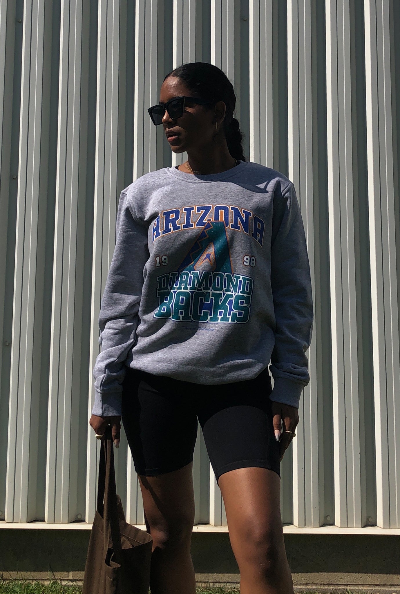 Arizona Diamondbacks Vintage Washed Crewneck - Grey