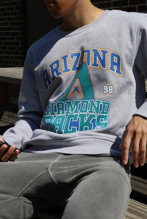 Arizona Diamondbacks Vintage Washed Crewneck - Grey