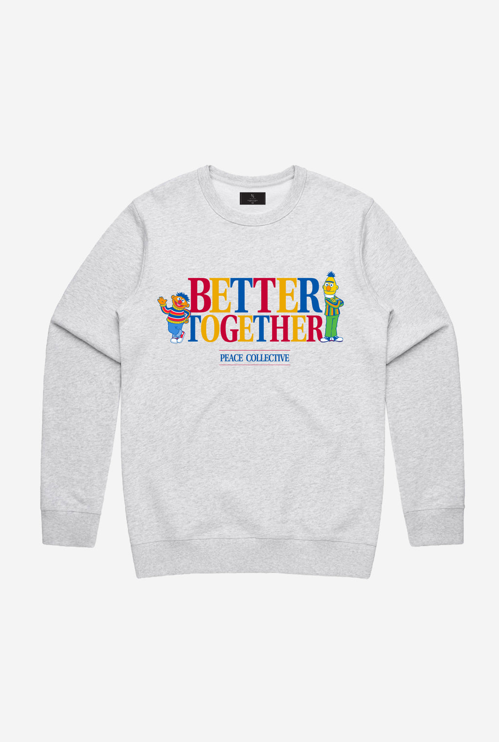 Bert and Ernie Better Together Vintage Crewneck Ash