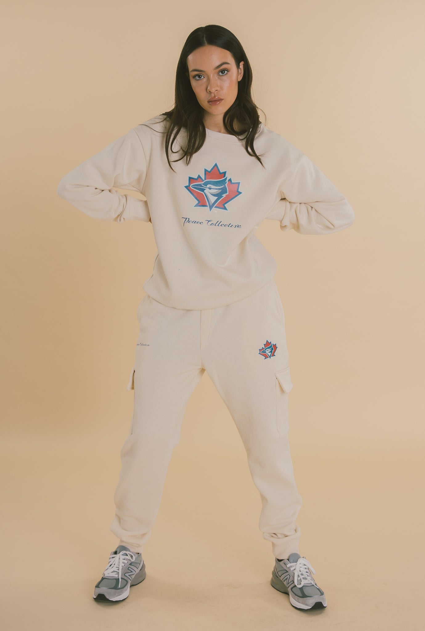 Toronto Blue Jays Oversized Cargo Joggers - Natural