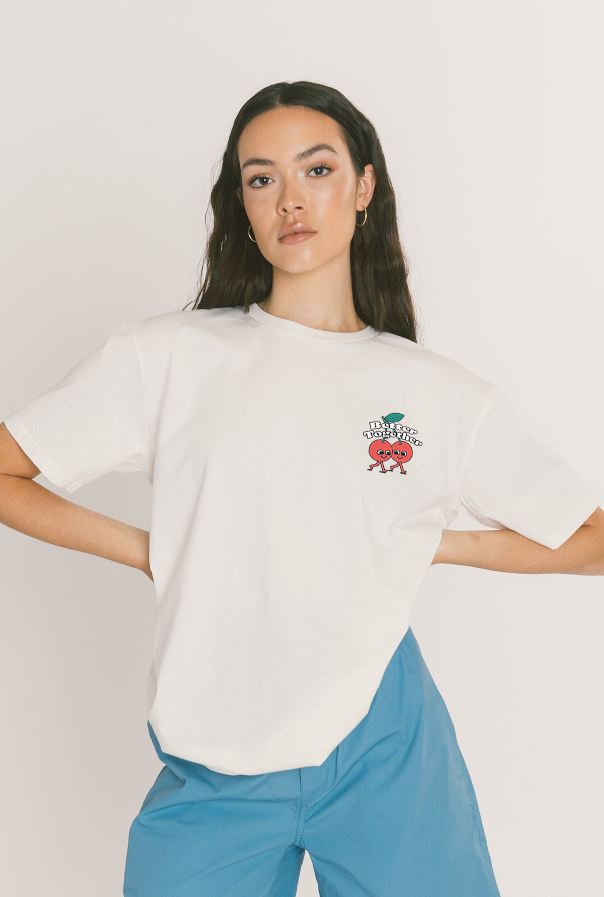 Better Together Cherries Graphic T-Shirt - White