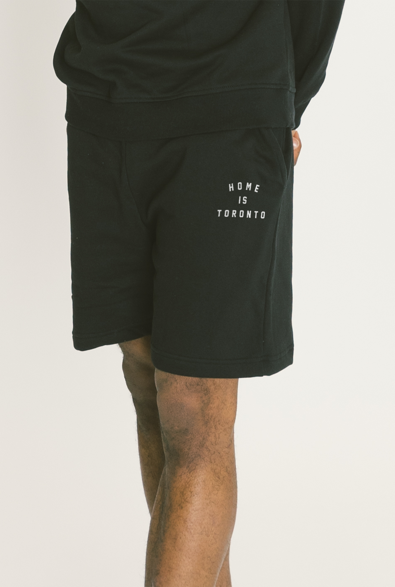 Home is Toronto Crescent Fleece Shorts - Black