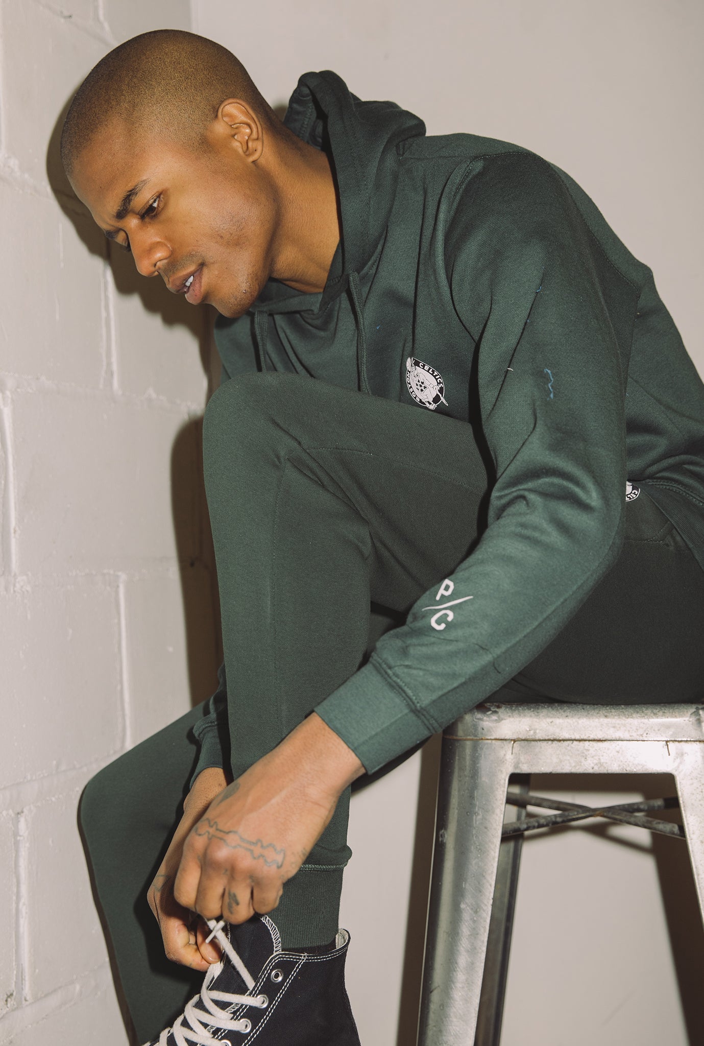 Sweat à capuche avec logo des Boston Celtics - Vert forêt