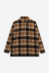 Home Plaid Fleece 1/4 Zip - Brown/Beige