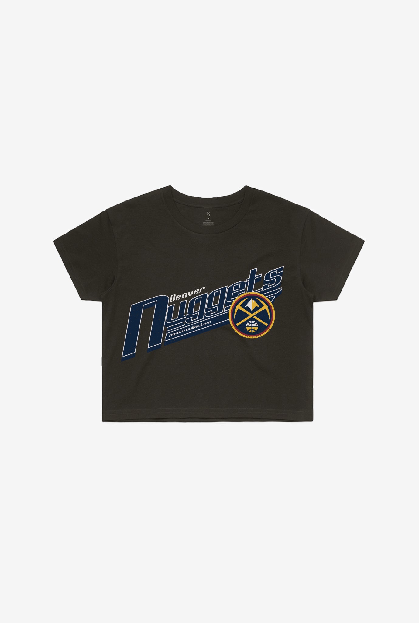 Denver Nuggets Pigment Dye Cropped T-Shirt - Black