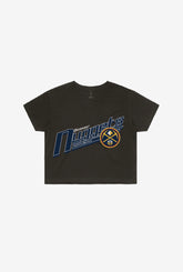 Denver Nuggets Pigment Dye Cropped T-Shirt - Black