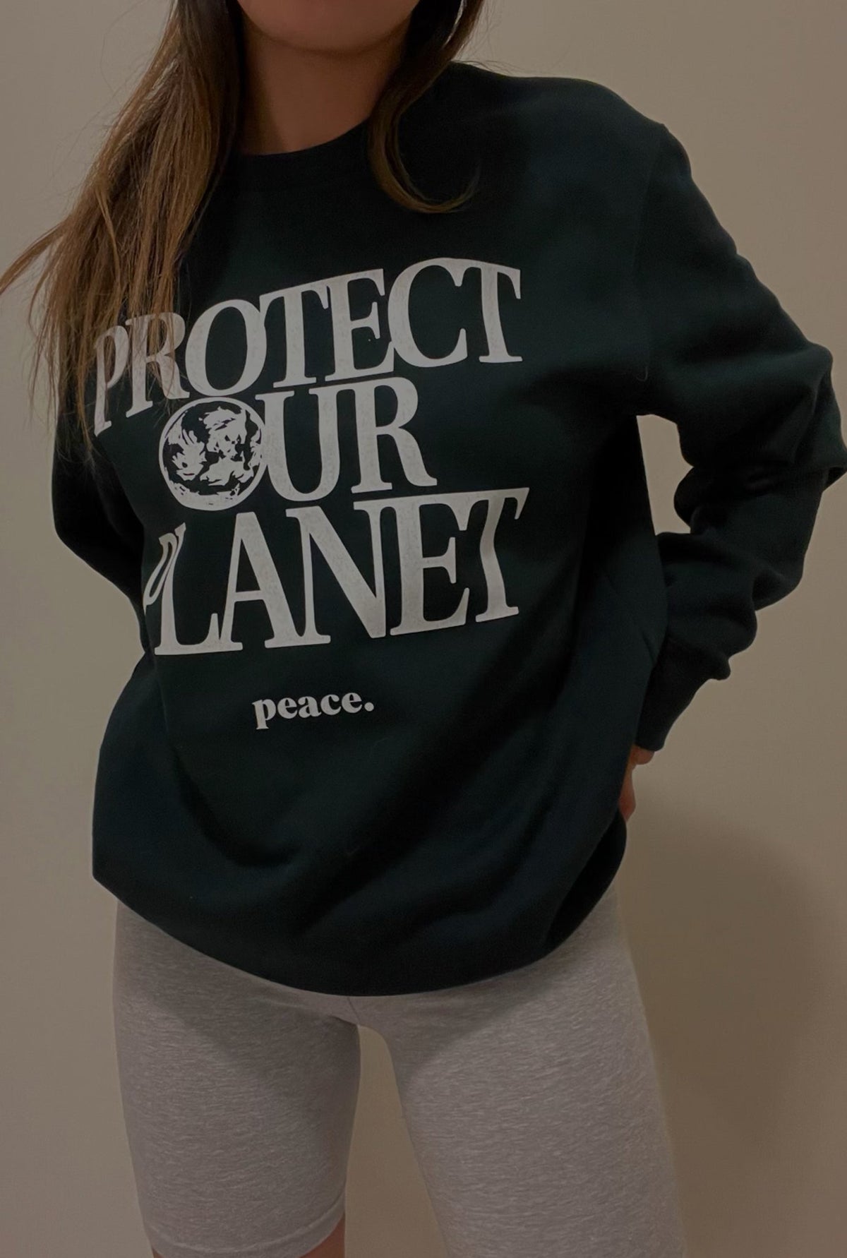 Protect Our Planet Crewneck - Pine Green