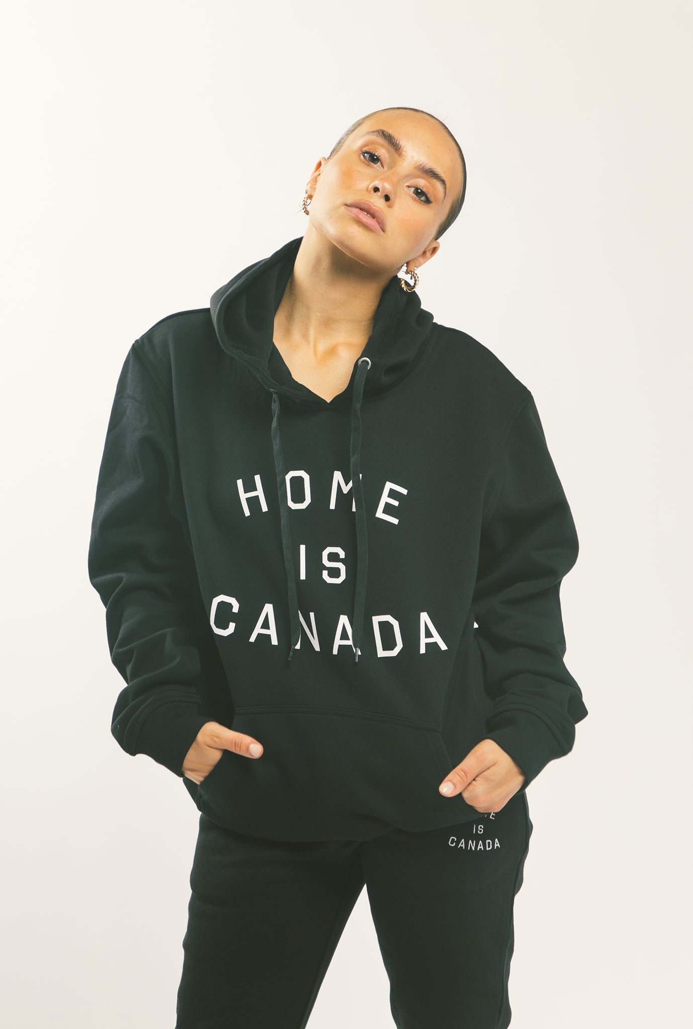 Kapuzenpullover „Home is Canada“ - Schwarz 