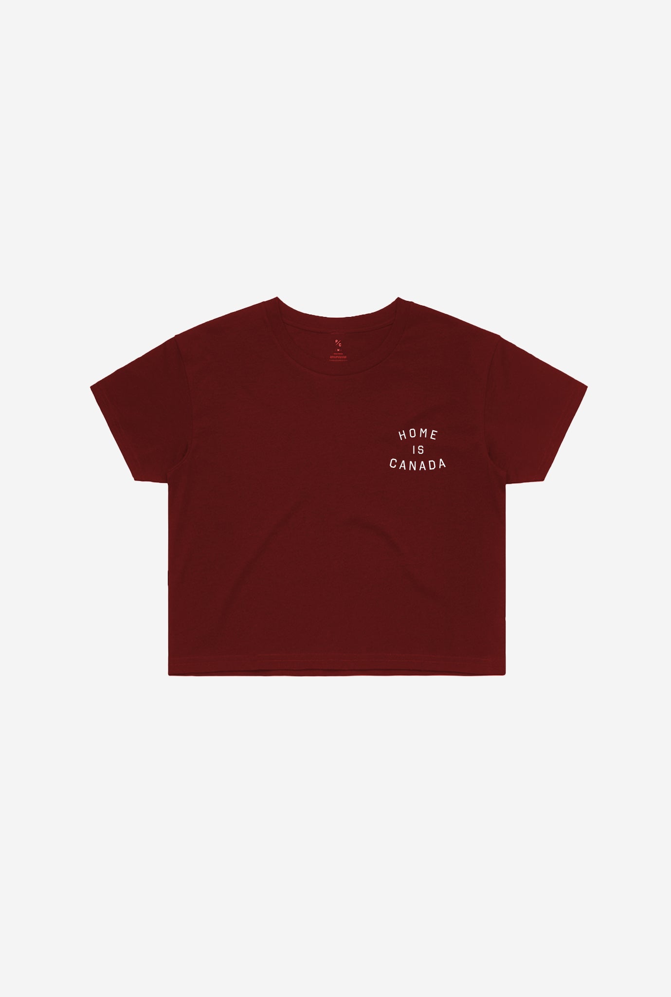 Home is Canada Crescent Cropped T-Shirt - Maroon