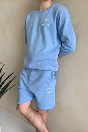 Home is Toronto Crescent Fleece Shorts - Vista Blue