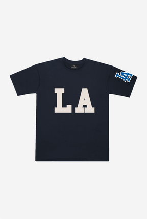 Los Angeles Dodgers 'LA' Heavyweight T-Shirt - Navy