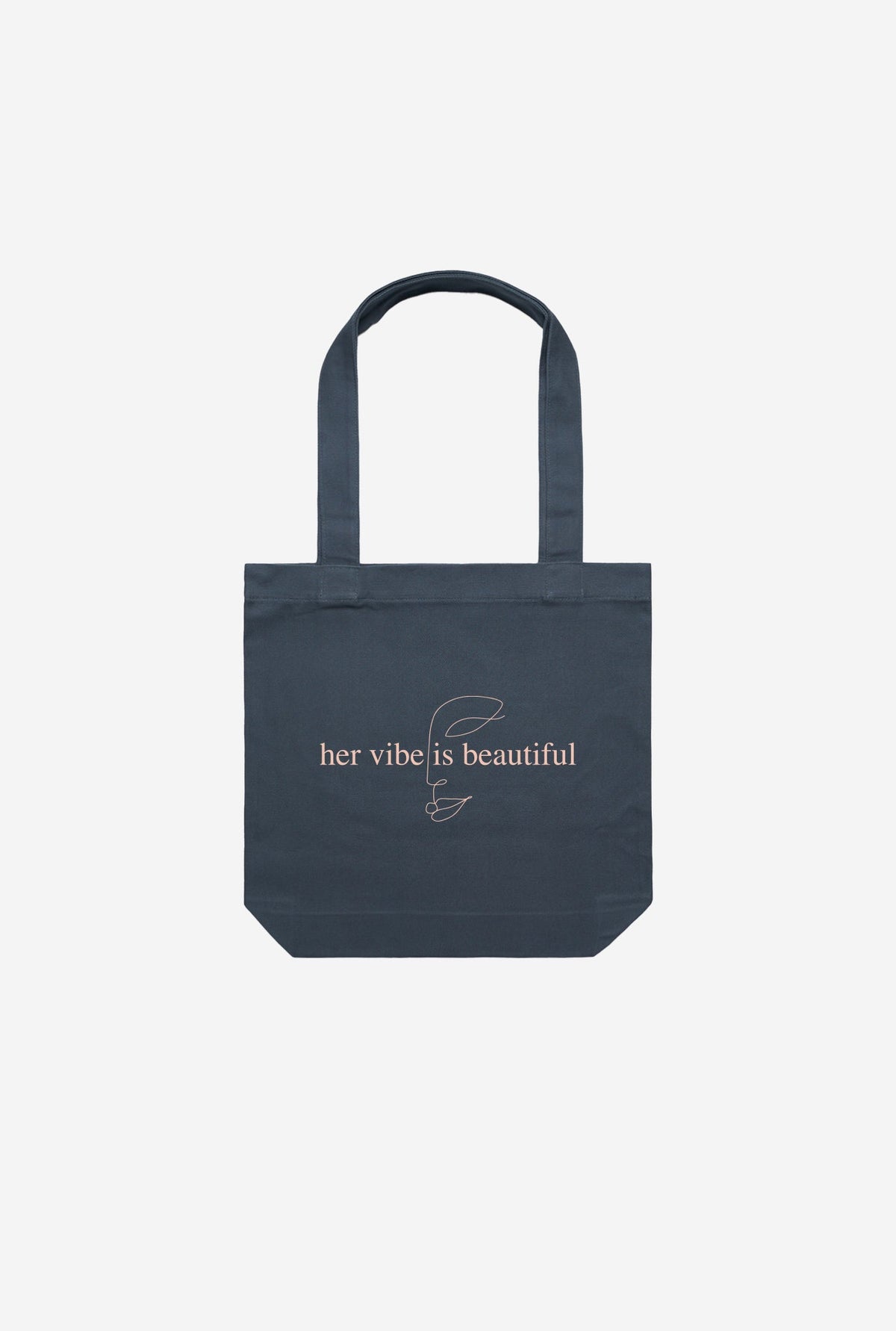 Her Vibe is Beautiful Tote - Petrol Blue