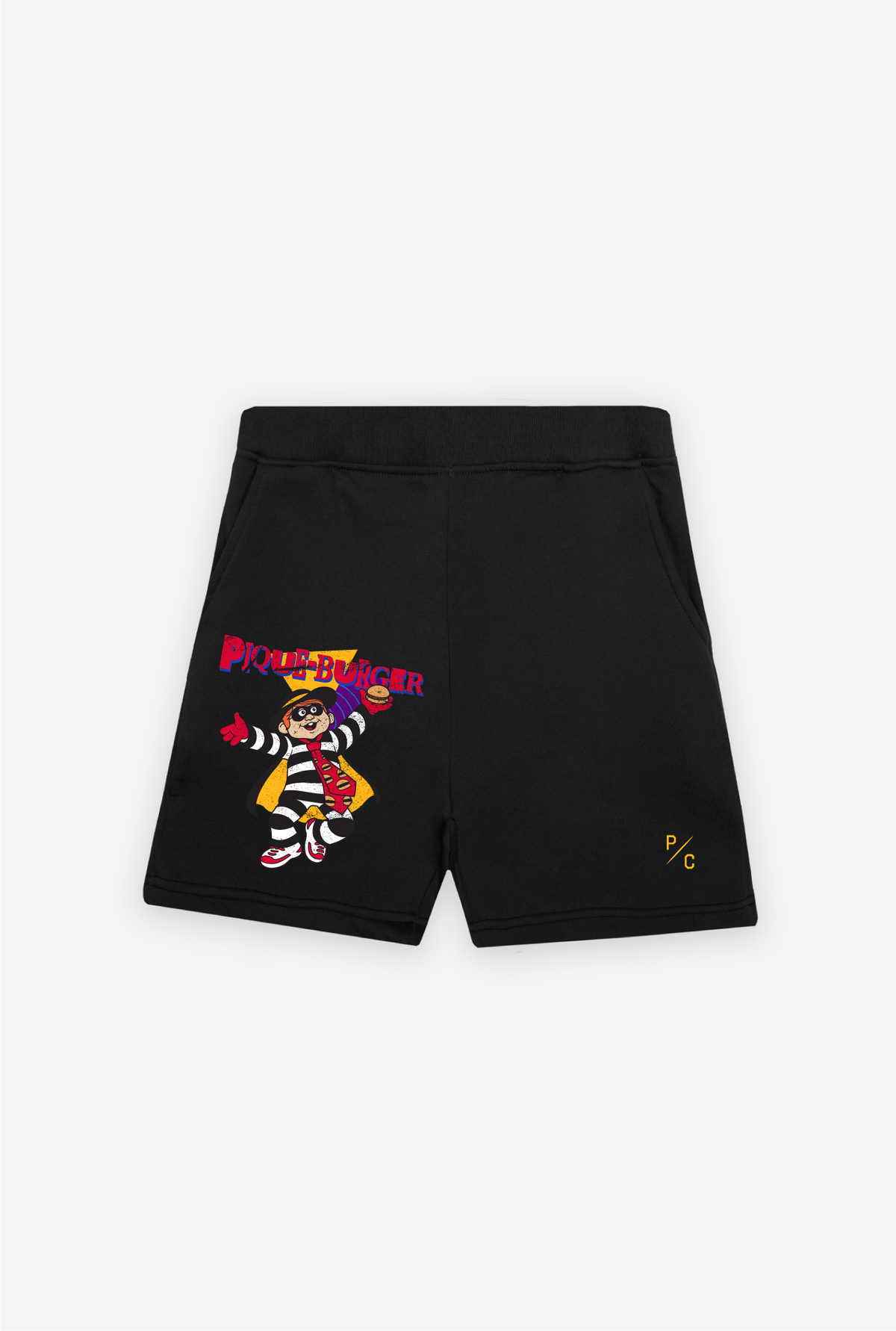 Vintage Pique-Burger Shorts - Black