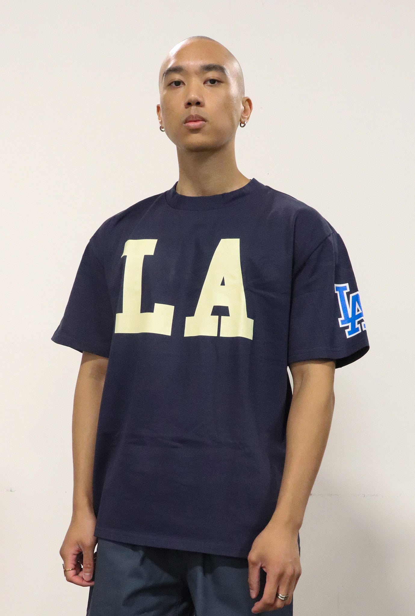 Los Angeles Dodgers 'LA' Heavyweight T-Shirt - Navy