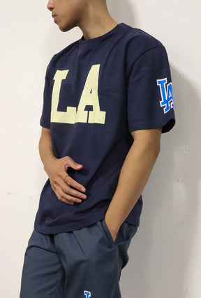 Los Angeles Dodgers 'LA' Heavyweight T-Shirt - Navy