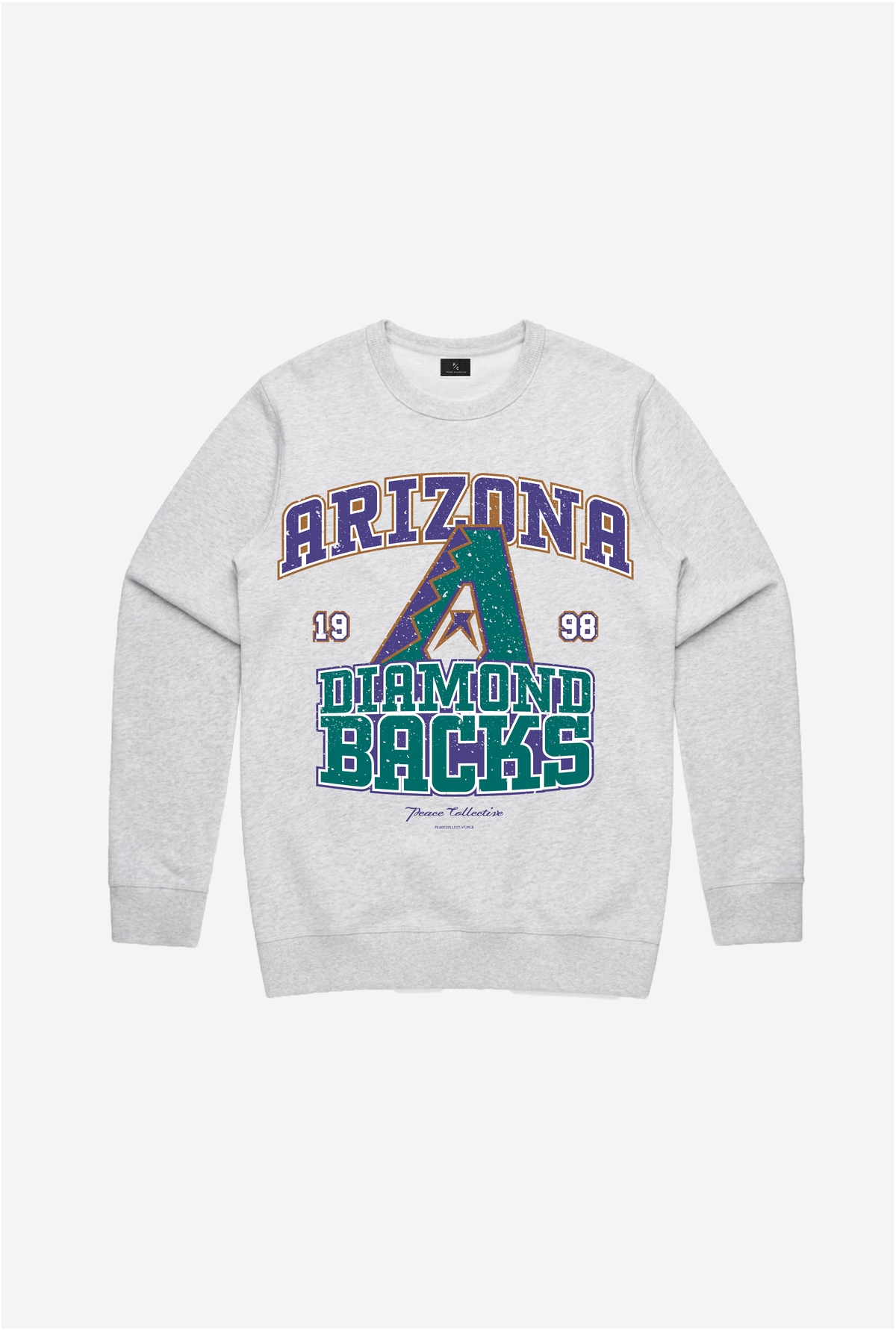 Arizona Diamondbacks Vintage Washed Crewneck - Grey