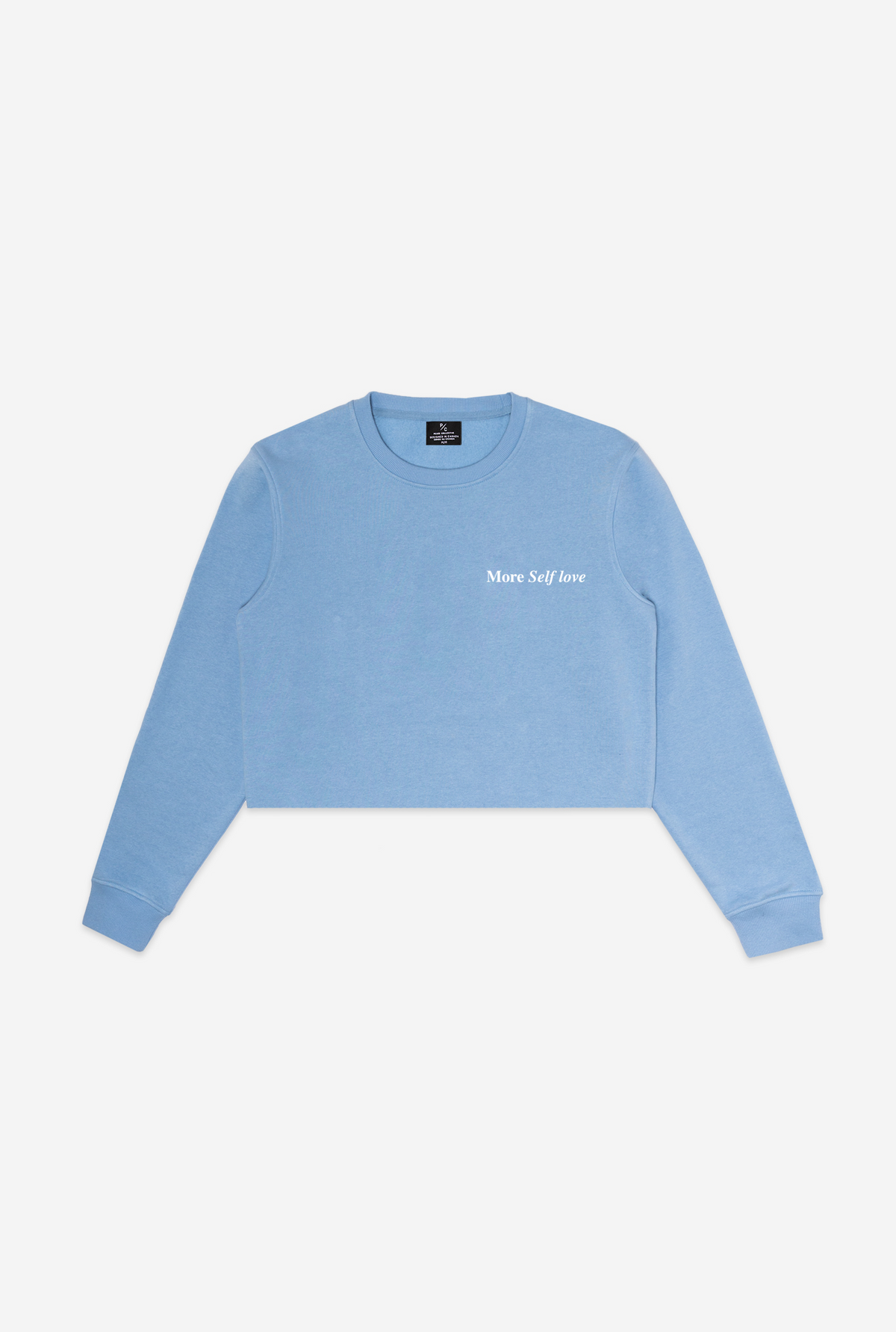 More Self Love Cropped Crewneck - Vista Blue