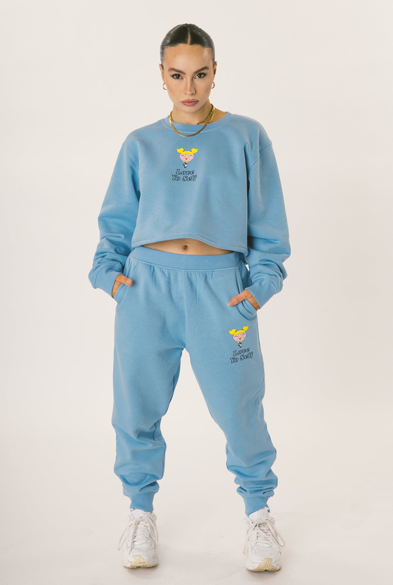 P/C x Powerpuff Girls „Love Yo Self“-Jogginghose – Vista Blue