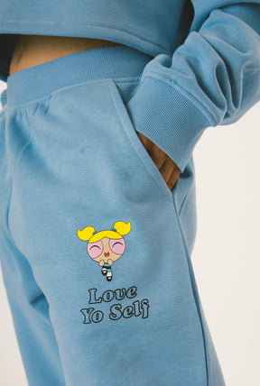 P/C x Powerpuff Girls „Love Yo Self“-Jogginghose – Vista Blue