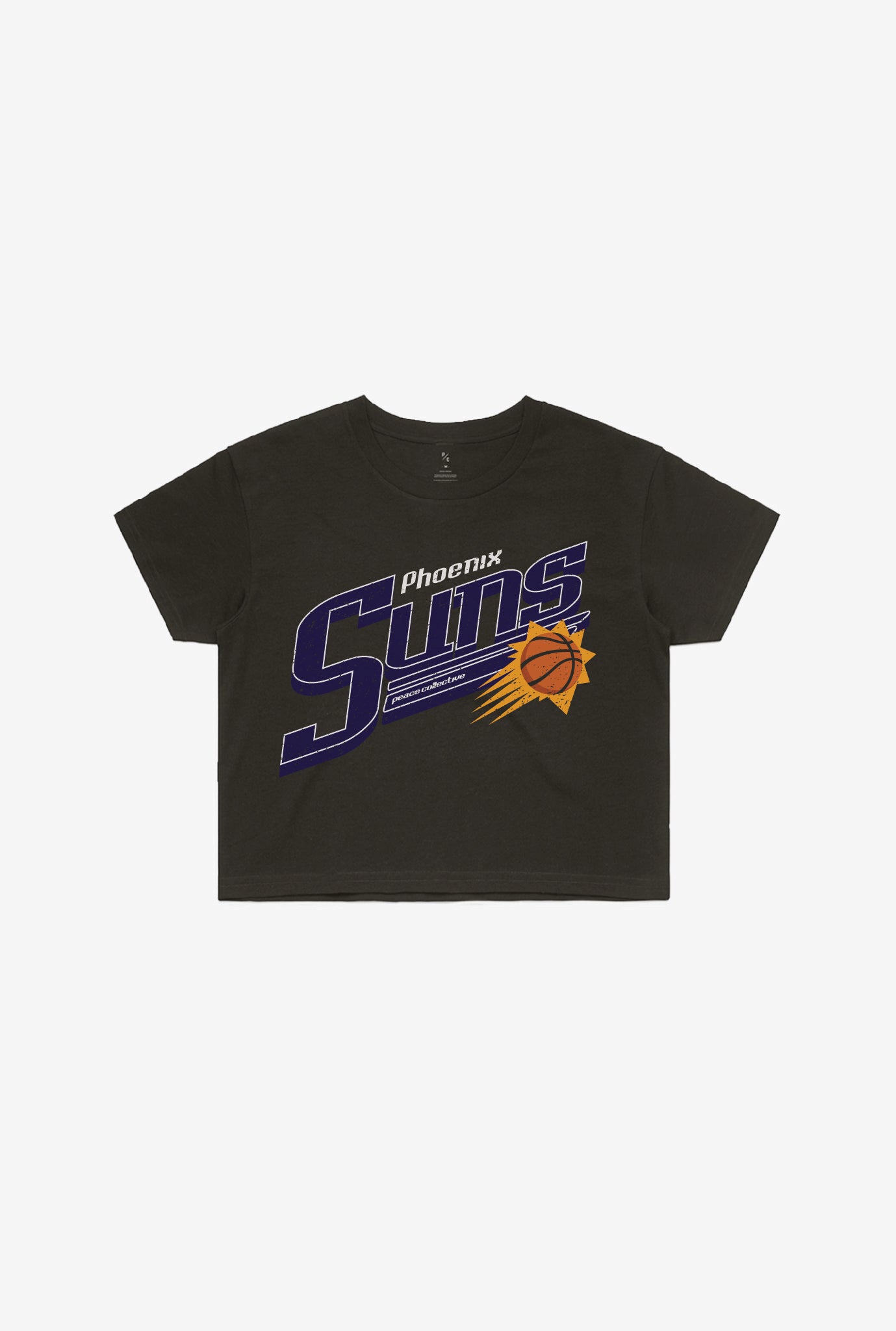 Phoenix Suns Pigment Dye Cropped T-Shirt - Black