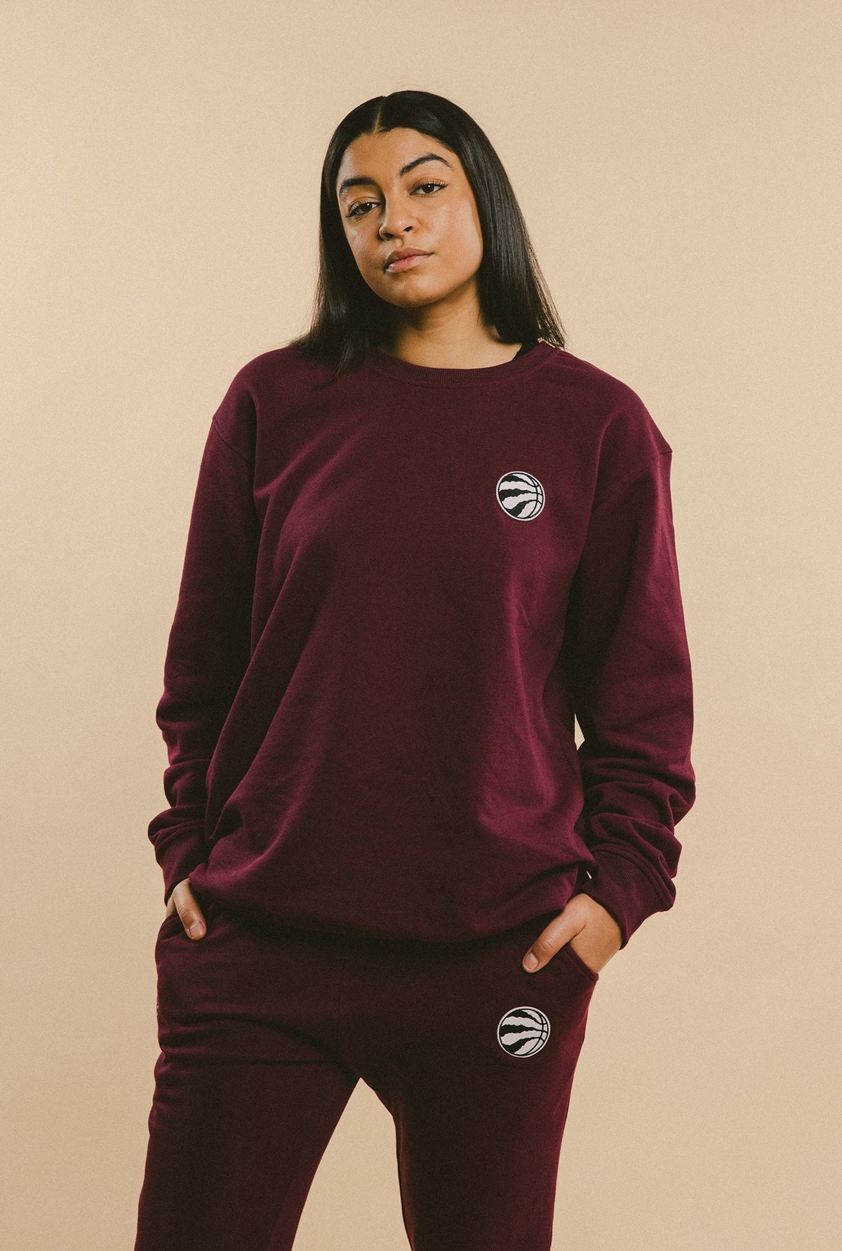 Toronto Raptors Logo Crewneck - Maroon