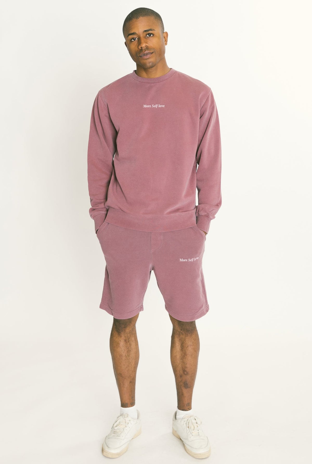 More Self Love Pigment Dye Shorts - Maroon