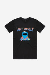 Cookie Monster Love Yo Self Rap T-Shirt - Black